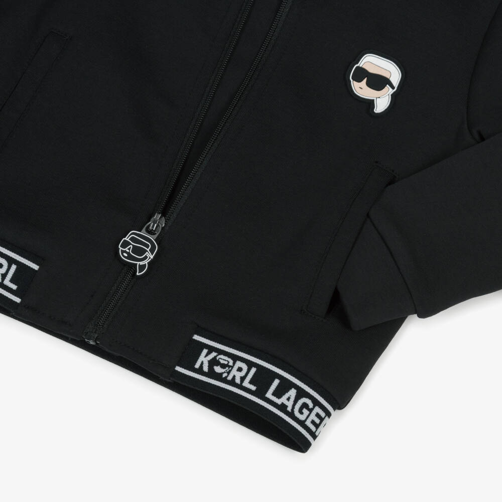 KARL LAGERFELD KIDS-Boys Black & White Cotton Tracksuit Set | Childrensalon Outlet