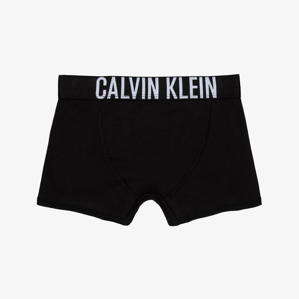 Calvin Klein-Boys Black, White & Green Cotton Boxer Shorts (3 Pack) | Childrensalon Outlet