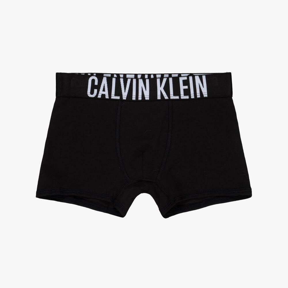 Calvin Klein-Boys Black, White & Green Cotton Boxer Shorts (3 Pack) | Childrensalon Outlet