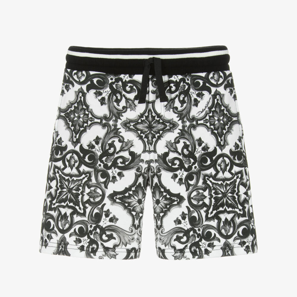 Dolce & Gabbana-Шорты с черным узором Majolica для мальчиков | Childrensalon Outlet