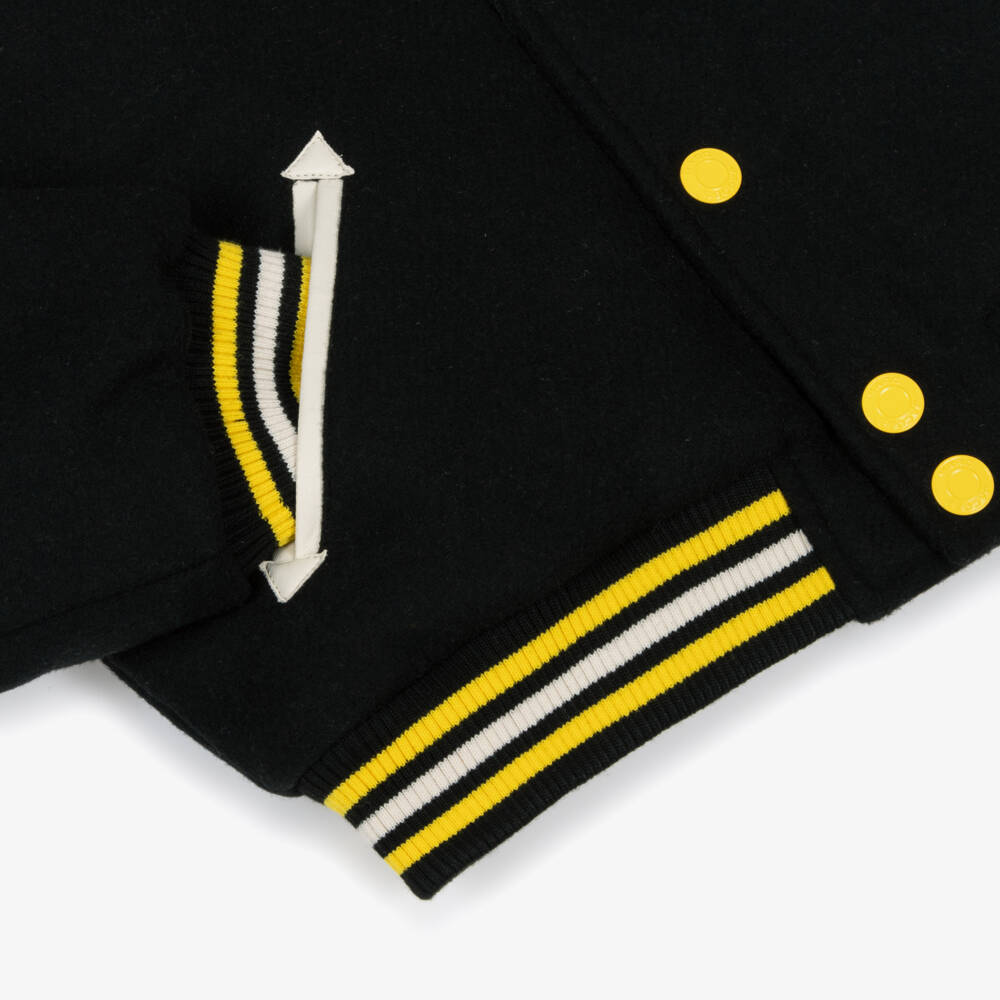 MARC JACOBS-Boys Black Wool Mickey Mouse Varsity Jacket | Childrensalon Outlet