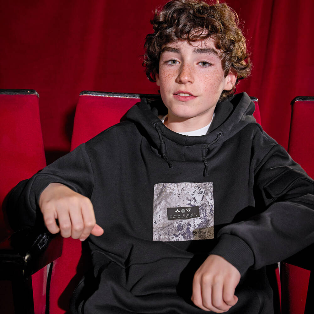 Mayoral Nukutavake-Boys Black Zipped Pocket Jersey Hoodie | Childrensalon Outlet