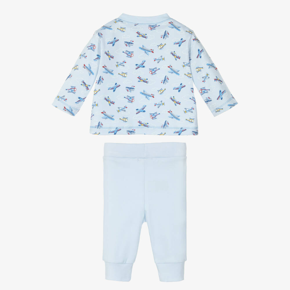 Kissy Kissy-Boys Blue Aeroplane Cotton Set | Childrensalon Outlet