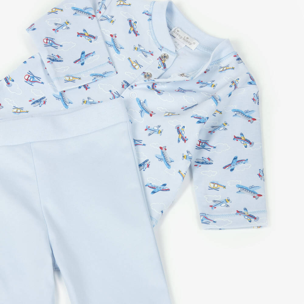 Kissy Kissy-Boys Blue Aeroplane Cotton Set | Childrensalon Outlet