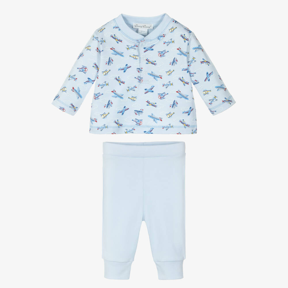 Kissy Kissy-Boys Blue Aeroplane Cotton Set | Childrensalon Outlet