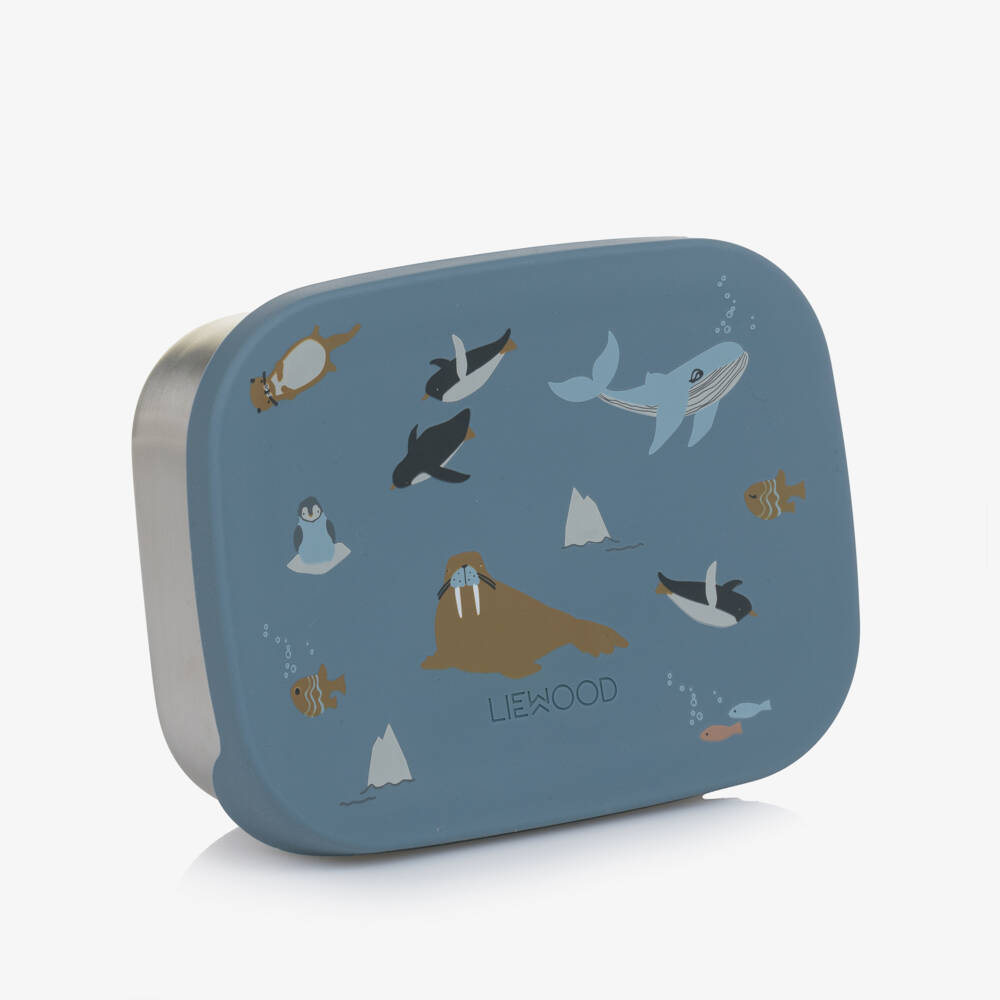 Liewood-Boys Blue Arctic Animal Print Lunchbox (17cm) | Childrensalon Outlet