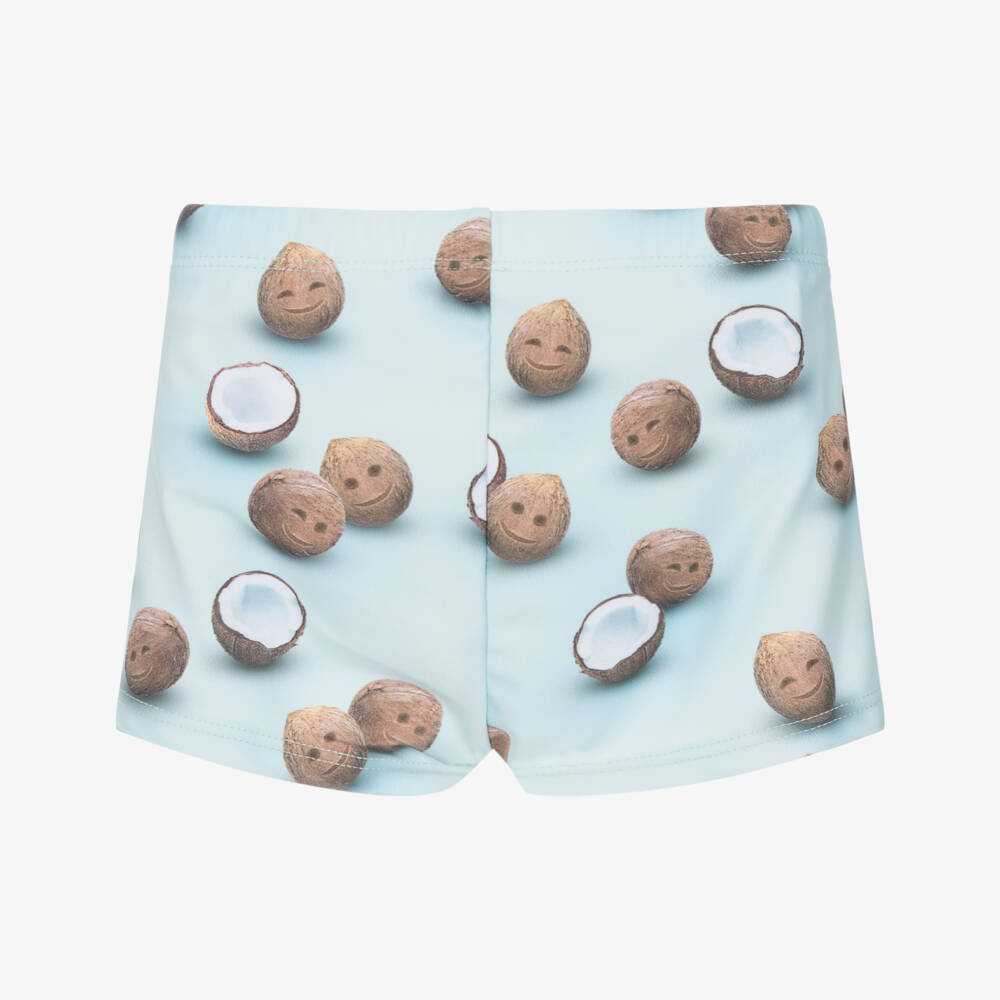 Molo-شورت سباحة للأولاد بلون أكوا بنقشة جوز الهند | Childrensalon Outlet