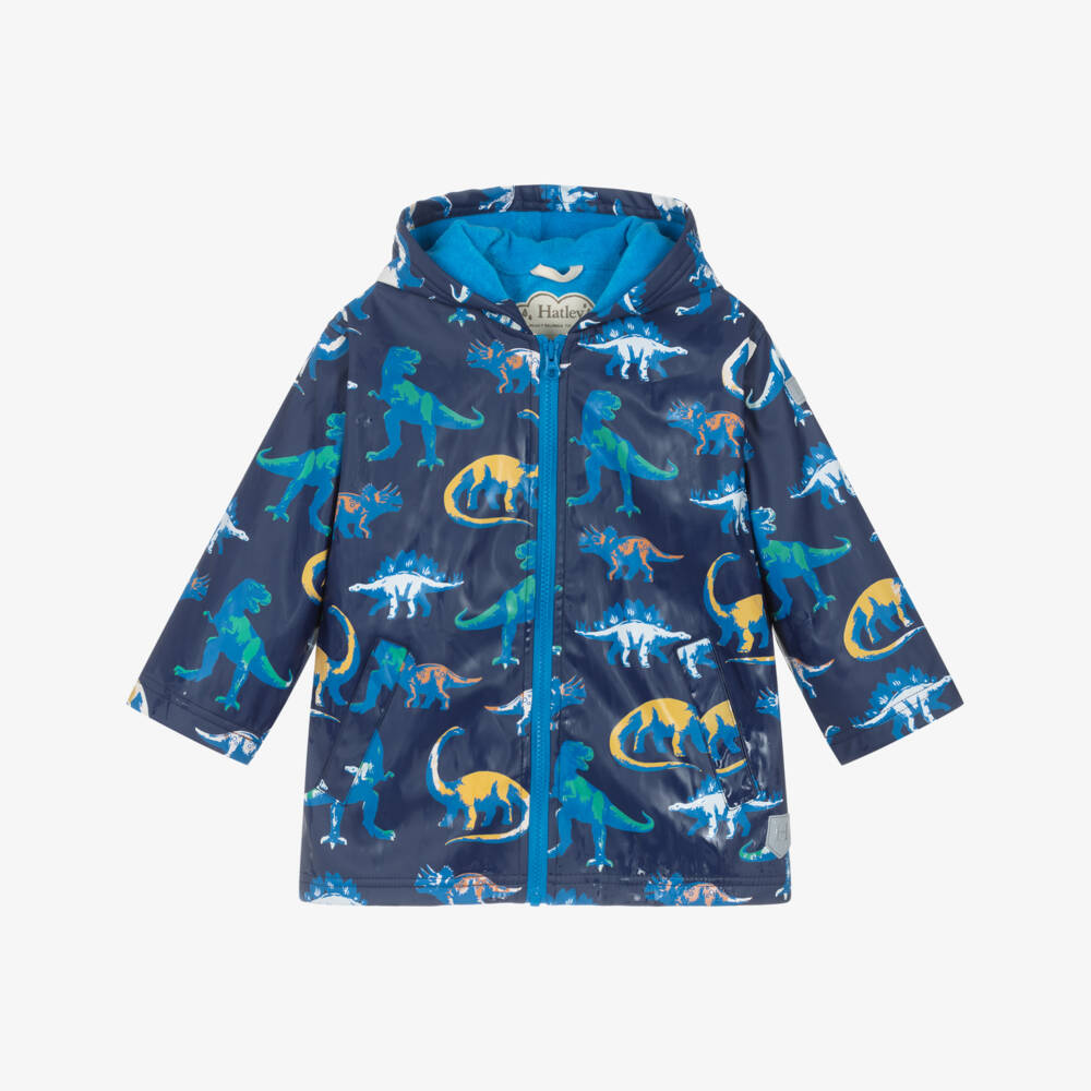 Hatley-Boys Blue Colour Changing Dinosaur Print Raincoat | Childrensalon Outlet