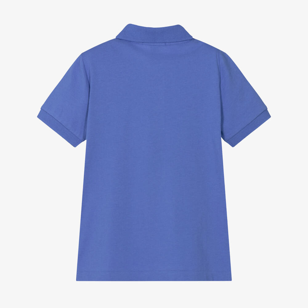 Ralph Lauren-Boys Blue Cotton Jersey Pocket Polo Shirt | Childrensalon Outlet