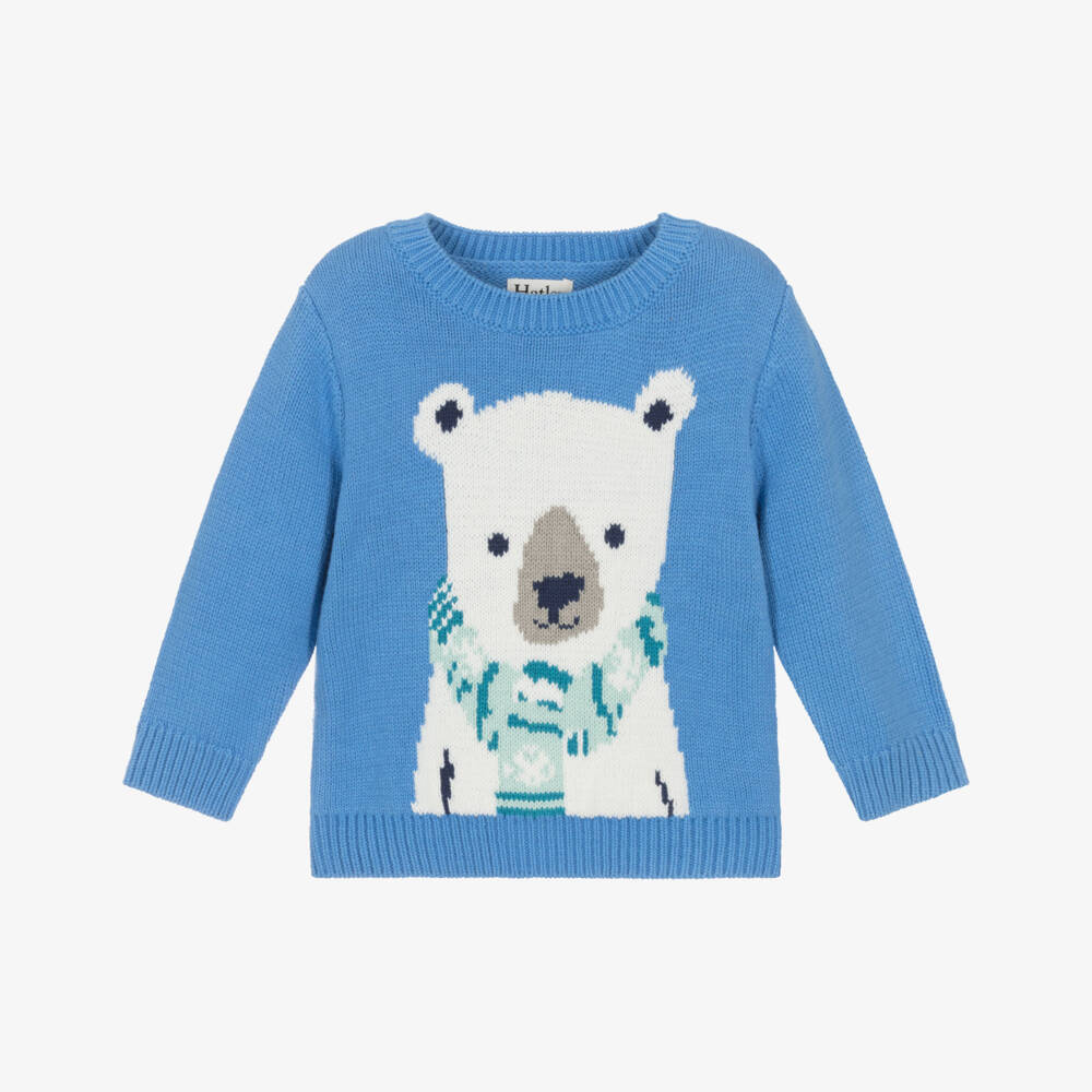 Hatley-Свитер синий вязаный с медведем для мальчиков | Childrensalon Outlet