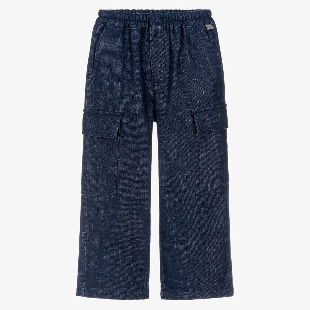 Il Gufo-Boys Blue Denim Cargo Jeans | Childrensalon Outlet