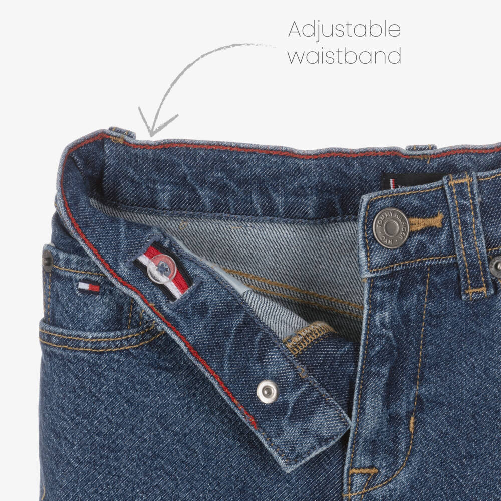 Tommy Hilfiger-Boys Blue Denim Dark Wash Straight Fit Jeans | Childrensalon Outlet