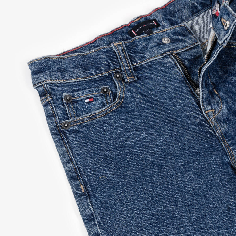 Tommy Hilfiger-Boys Blue Denim Dark Wash Straight Fit Jeans | Childrensalon Outlet