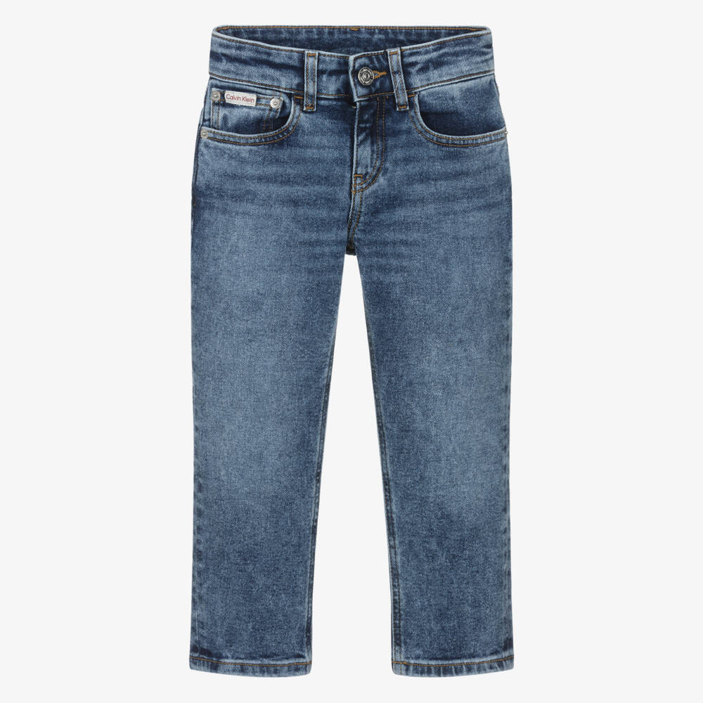 Calvin Klein-Boys Blue Denim Regular Straight Fit Jeans | Childrensalon Outlet