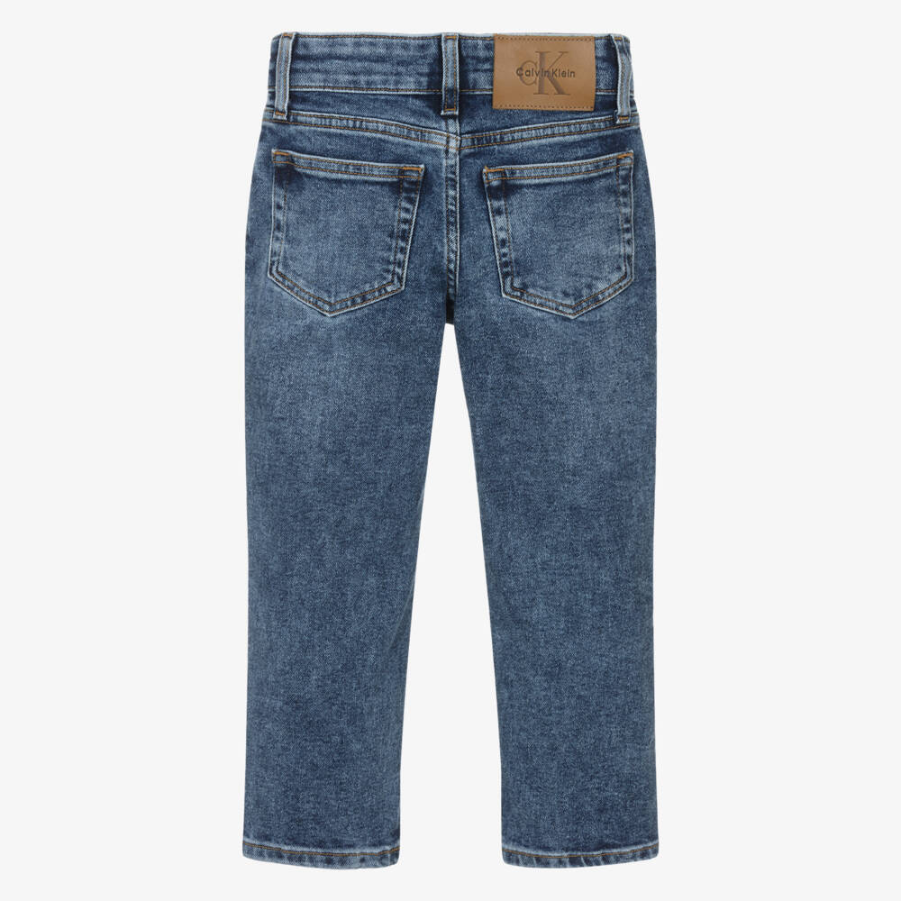 Calvin Klein-Boys Blue Denim Regular Straight Fit Jeans | Childrensalon Outlet