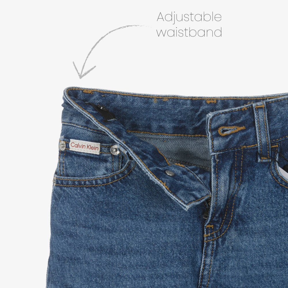 Calvin Klein-Boys Blue Denim Wide Leg Skater Jeans | Childrensalon Outlet