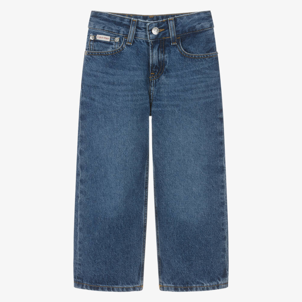 Calvin Klein-Boys Blue Denim Wide Leg Skater Jeans | Childrensalon Outlet