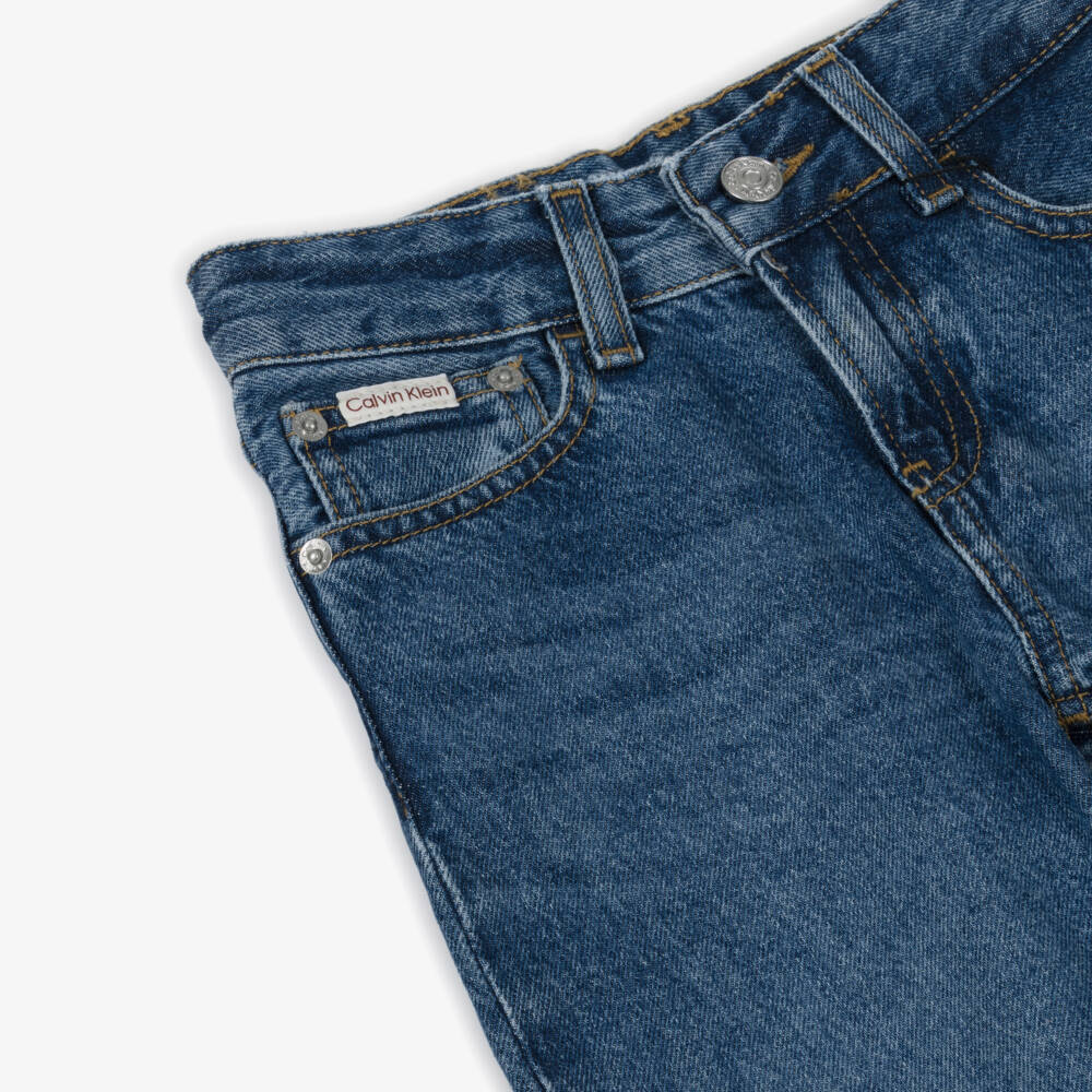 Calvin Klein-Boys Blue Denim Wide Leg Skater Jeans | Childrensalon Outlet