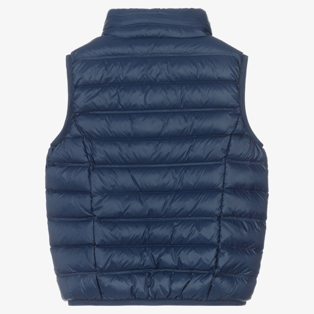 EA7 Emporio Armani-Boys Blue Down Padded Gilet | Childrensalon Outlet