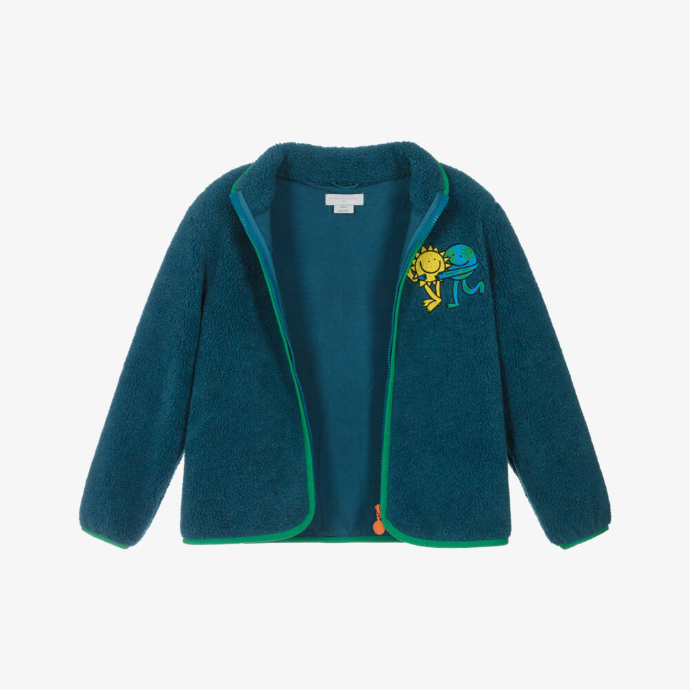 Stella McCartney Kids-Boys Blue Earth & Friends Sherpa Fleece Jacket | Childrensalon Outlet