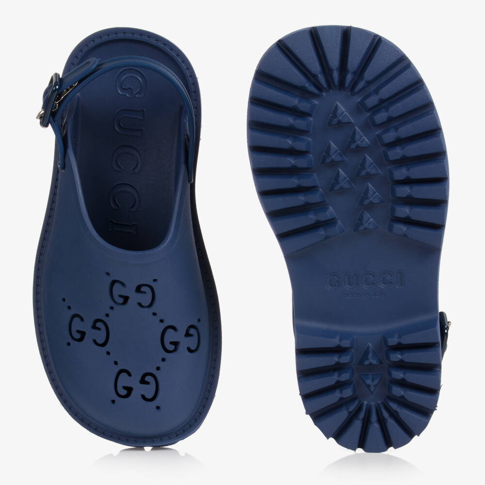 Gucci-Boys Blue GG Logo Rubber Sandals | Childrensalon Outlet