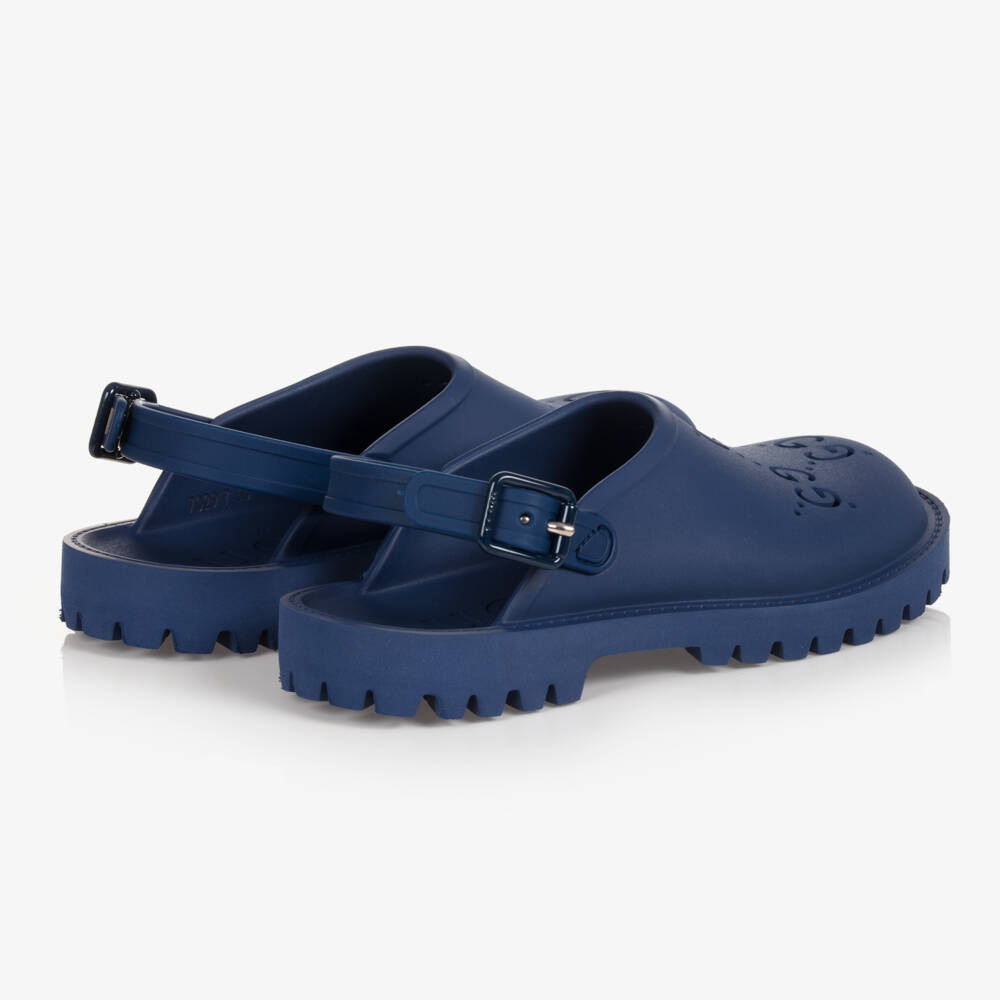 Gucci-Boys Blue GG Logo Rubber Sandals | Childrensalon Outlet