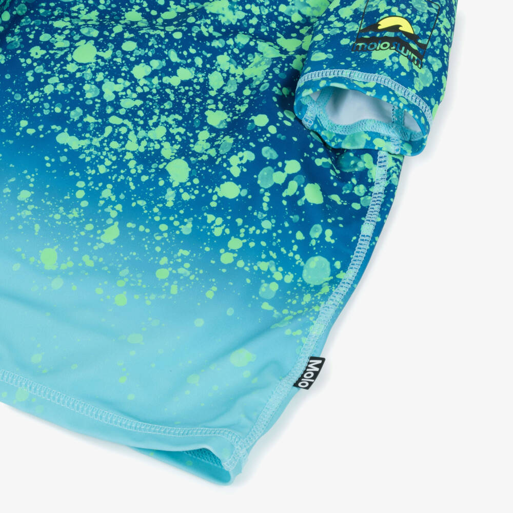 Molo-Boys Blue & Green Splash Swim Top (UPF50+) | Childrensalon Outlet