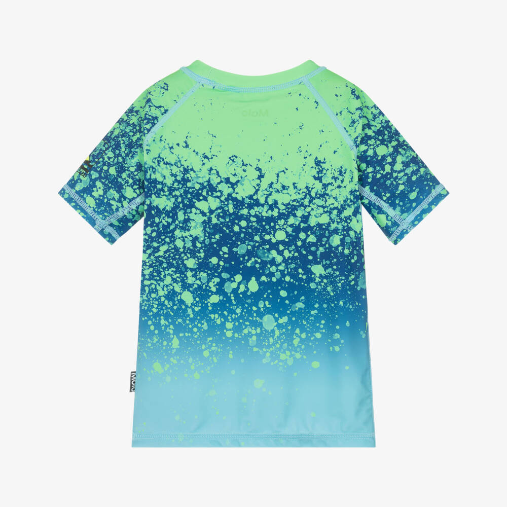 Molo-Boys Blue & Green Splash Swim Top (UPF50+) | Childrensalon Outlet