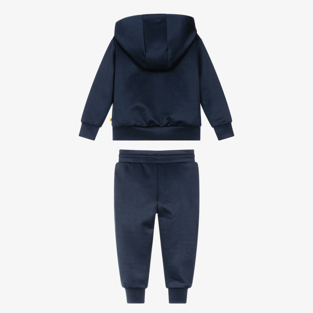 Mitch & Son-Boys Blue Hooded Zip-Up Tracksuit | Childrensalon Outlet