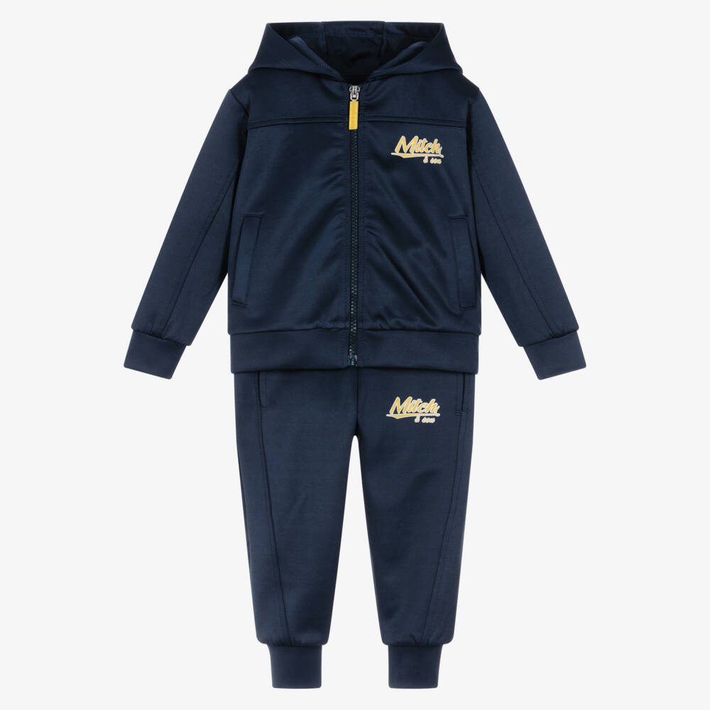 Mitch & Son-Boys Blue Hooded Zip-Up Tracksuit | Childrensalon Outlet