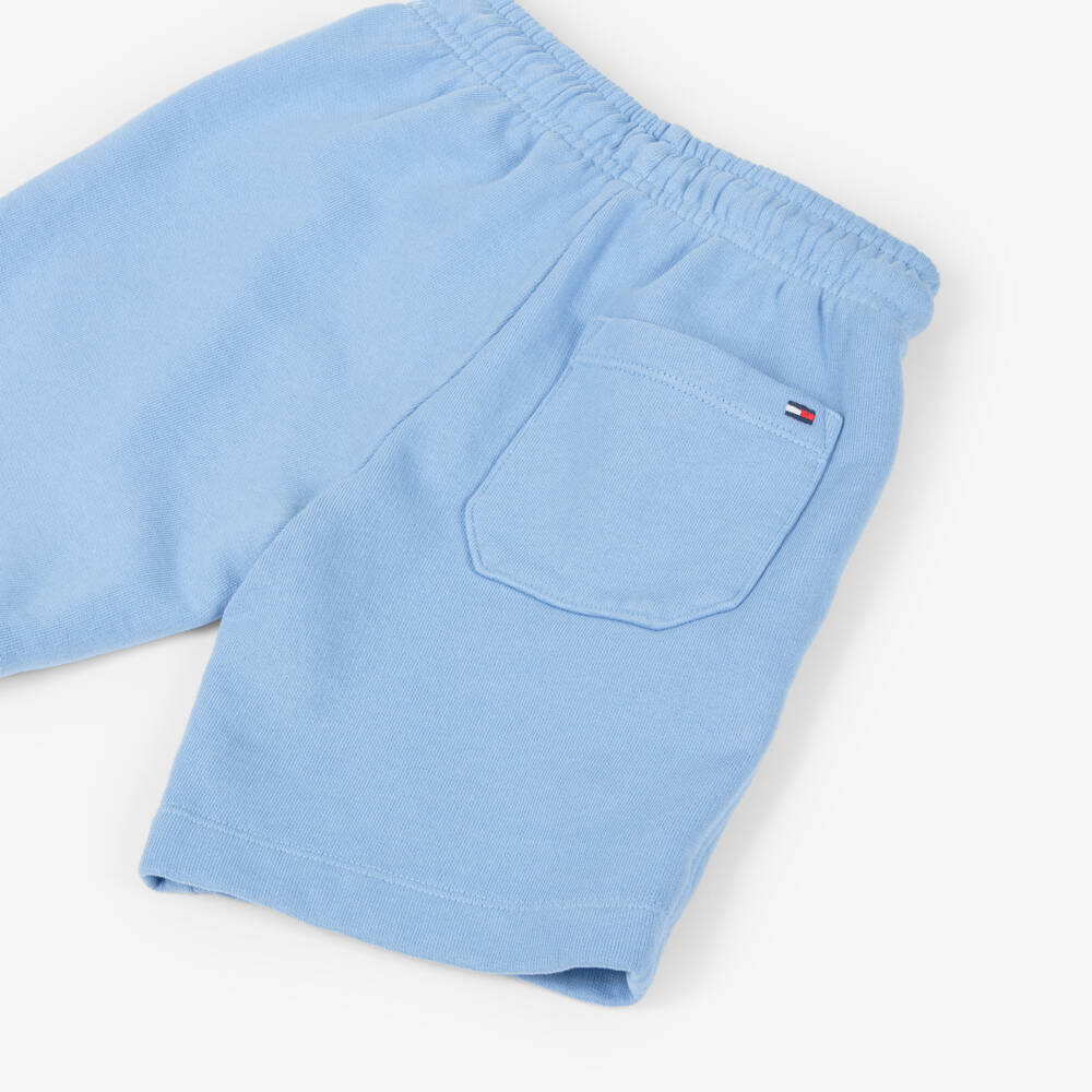 Tommy Hilfiger-Boys Blue Jersey Shorts with Tonal Flag Embroidery | Childrensalon Outlet