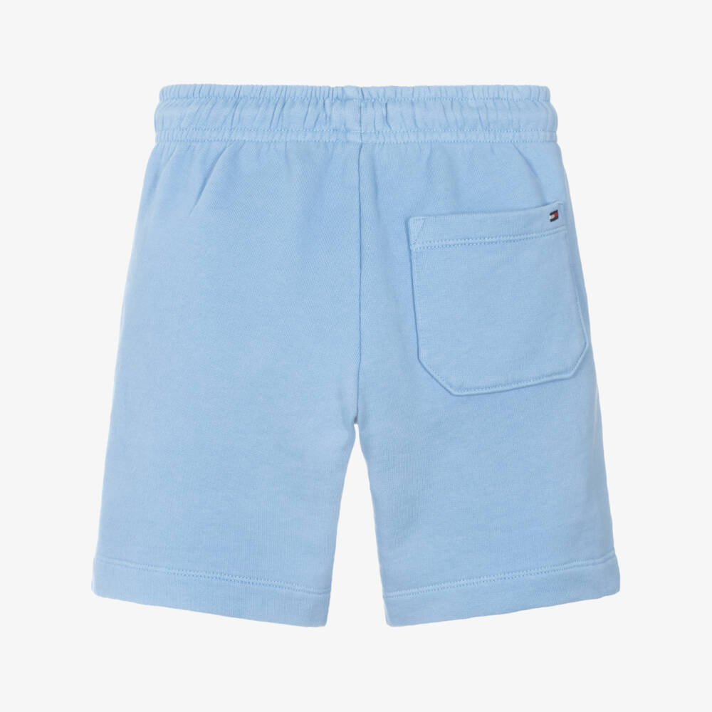 Tommy Hilfiger-Boys Blue Jersey Shorts with Tonal Flag Embroidery | Childrensalon Outlet