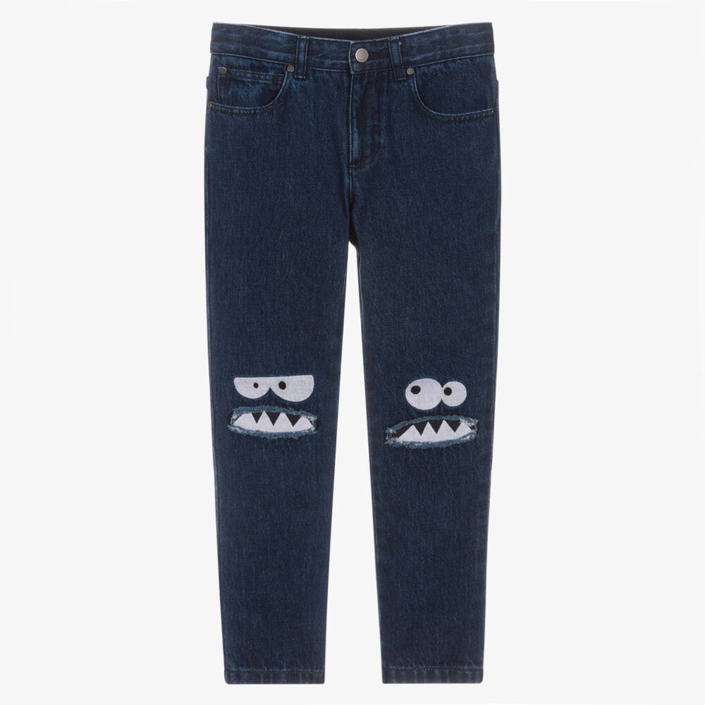 Stella McCartney Kids-بنطلون أولاد أزرق بركبة وحش | Childrensalon Outlet