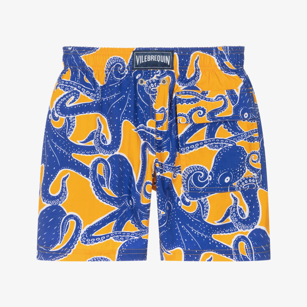 Vilebrequin-Boys Blue & Orange Octopus Swim Shorts | Childrensalon Outlet