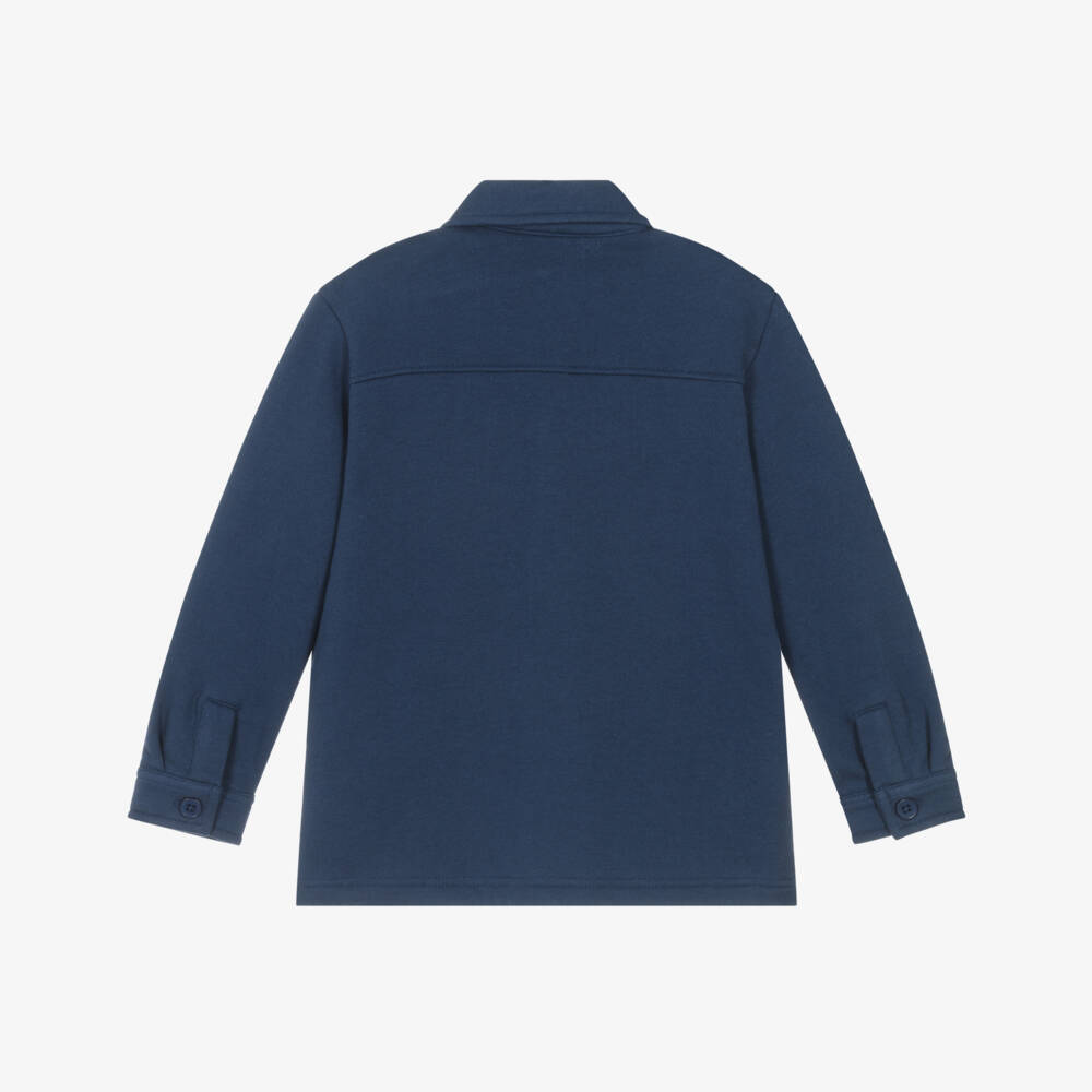 Frugi-Boys Blue Organic Cotton Tiger & Leopard Shacket | Childrensalon Outlet