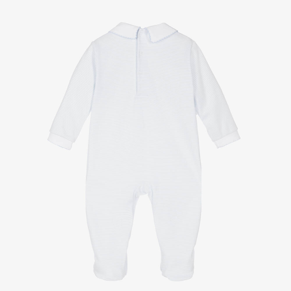 Mini-la-Mode-Boys Blue Pima Cotton Babygrow | Childrensalon Outlet