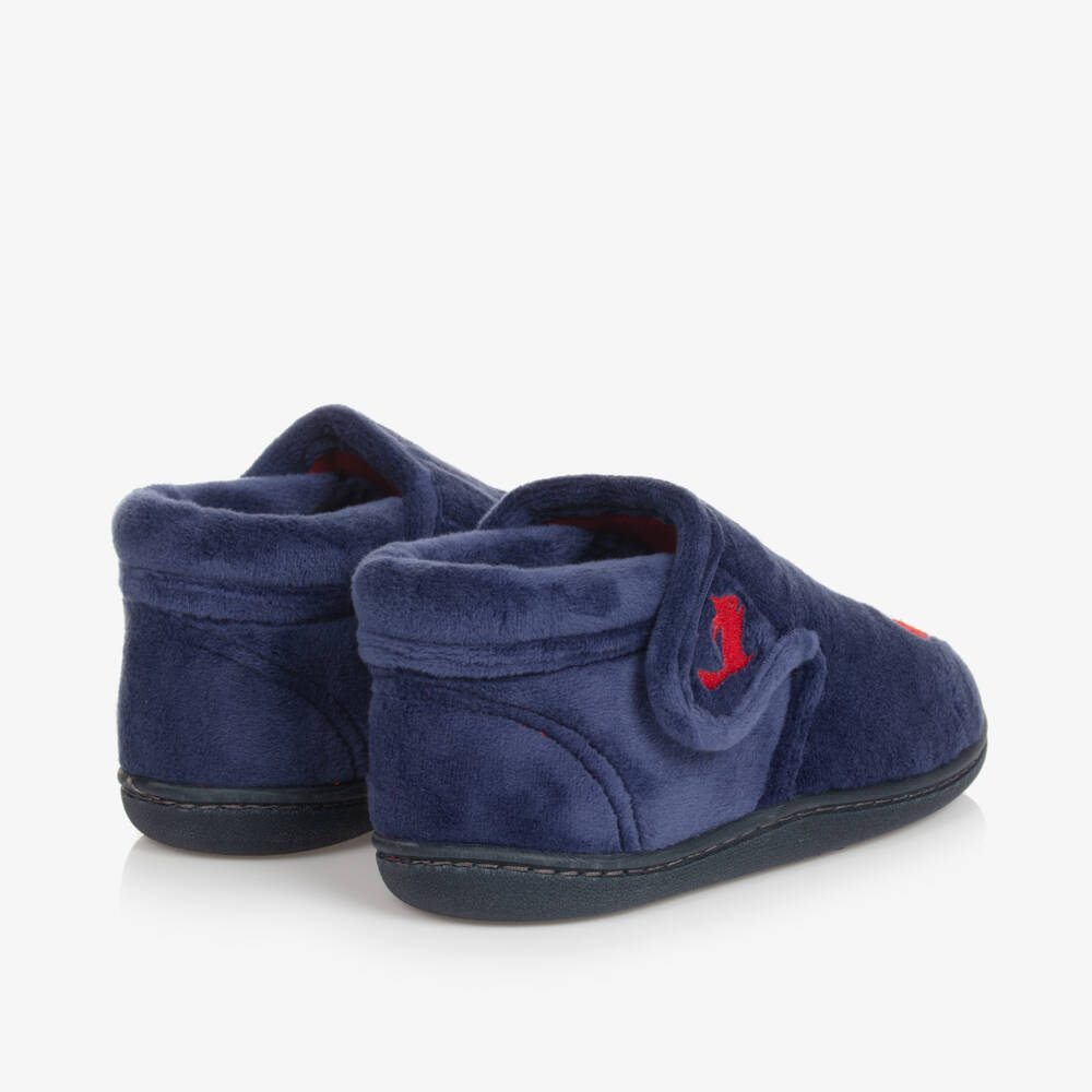 Chipmunks-Boys Blue Rocket Velcro Slippers | Childrensalon Outlet