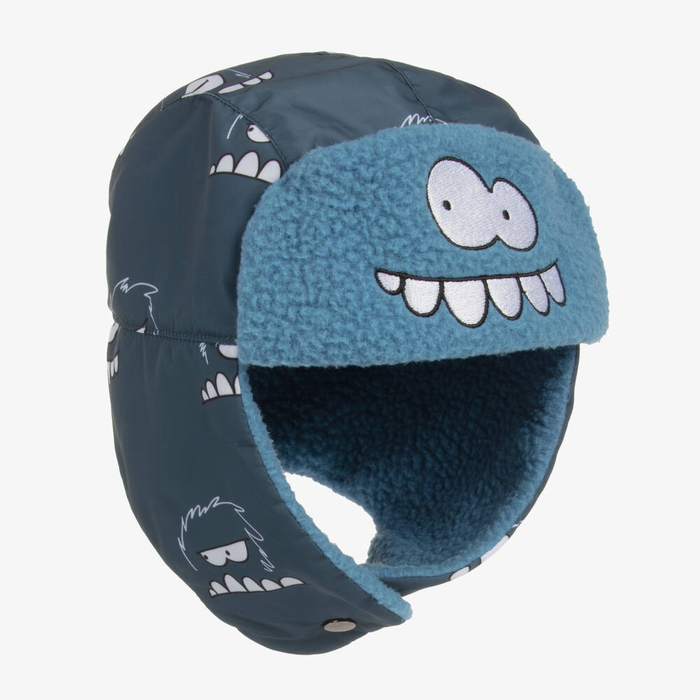 Stella McCartney Kids-Boys Blue Sherpa Monster Hat | Childrensalon Outlet