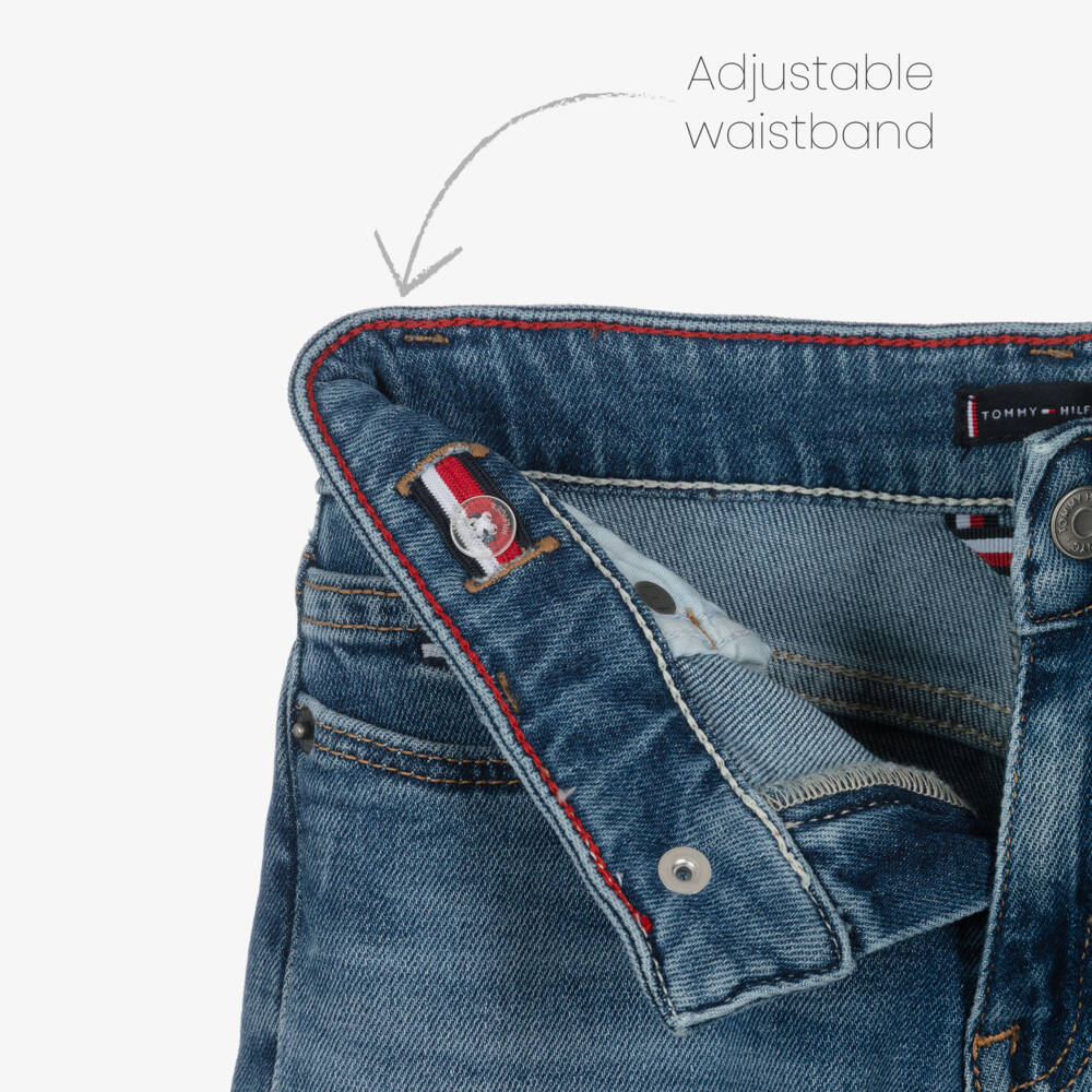 Tommy Hilfiger-Boys Blue Straight Fit Denim Jeans | Childrensalon Outlet