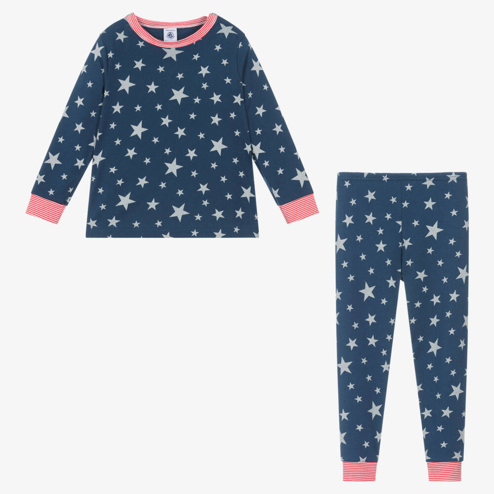 Petit Bateau-Boys Blue Superhero Cotton Pyjamas | Childrensalon Outlet