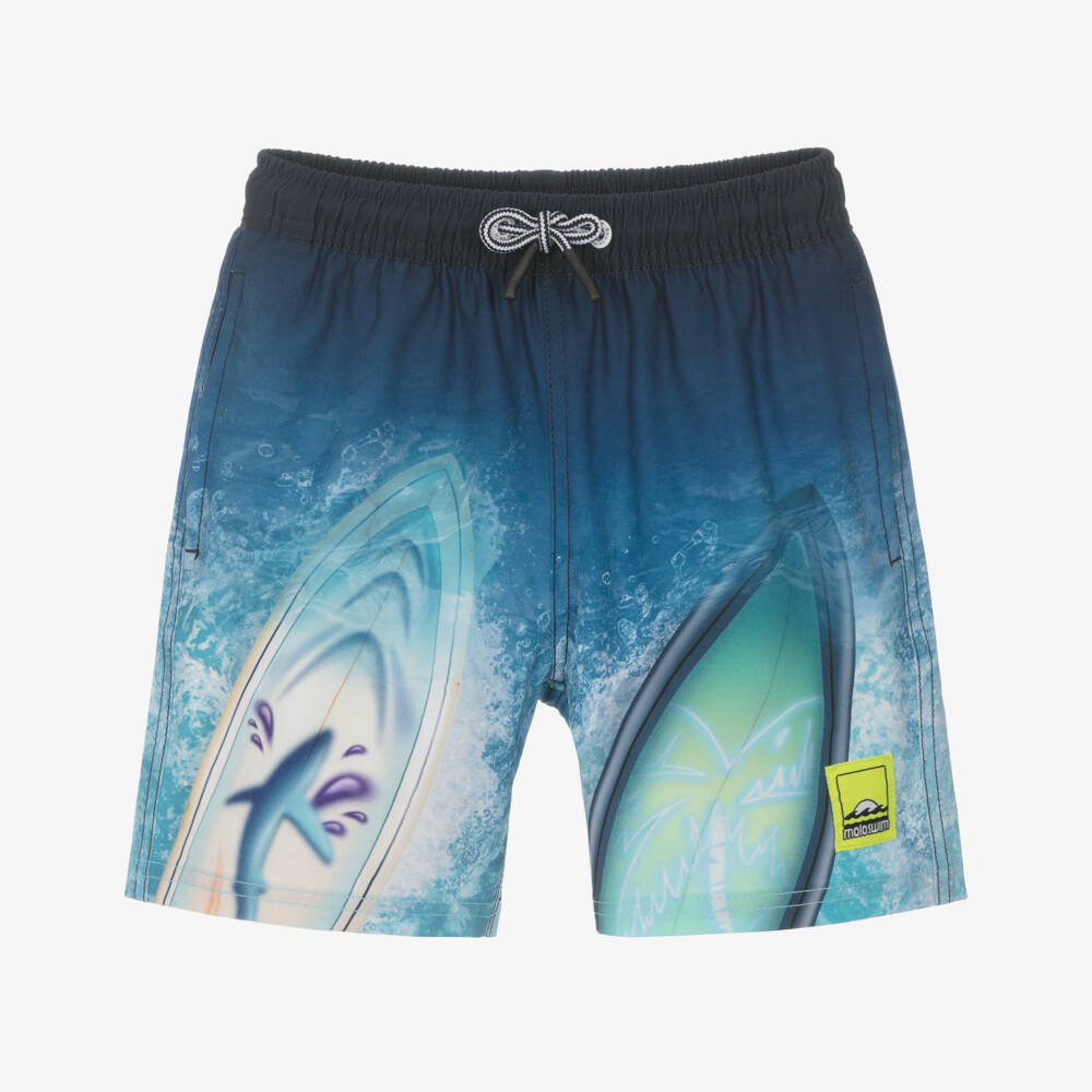Molo-Boys Blue Surf Board Swim Shorts (UPF50+) | Childrensalon Outlet