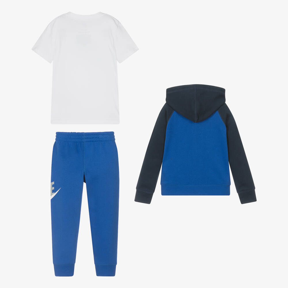 Nike-Boys Blue Swoosh Tracksuit Set | Childrensalon Outlet