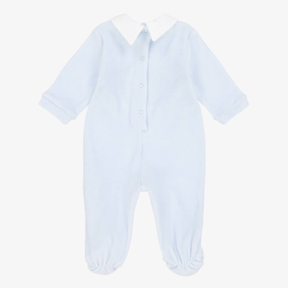 Monnalisa-Мягкий голубой комбинезон с мишкой для мальчиков | Childrensalon Outlet