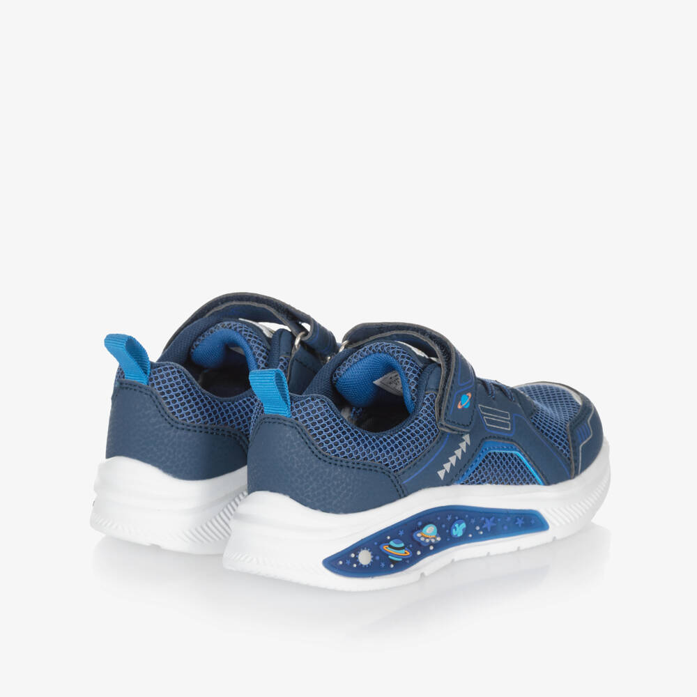 Beppi-Boys Blue Trainers with Light-Up Planets | Childrensalon Outlet