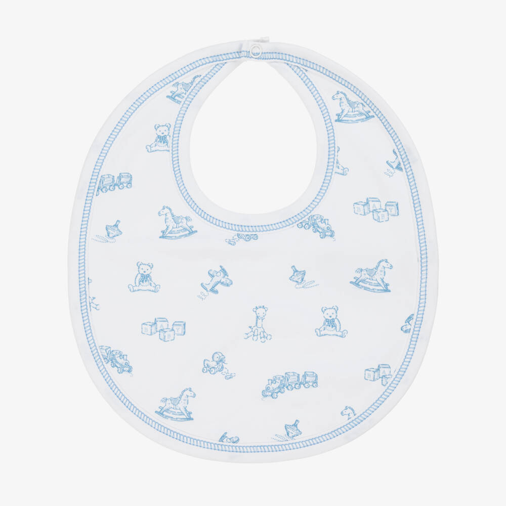 Kissy Kissy-Boys Blue Vintage Toy Cotton Bib | Childrensalon Outlet