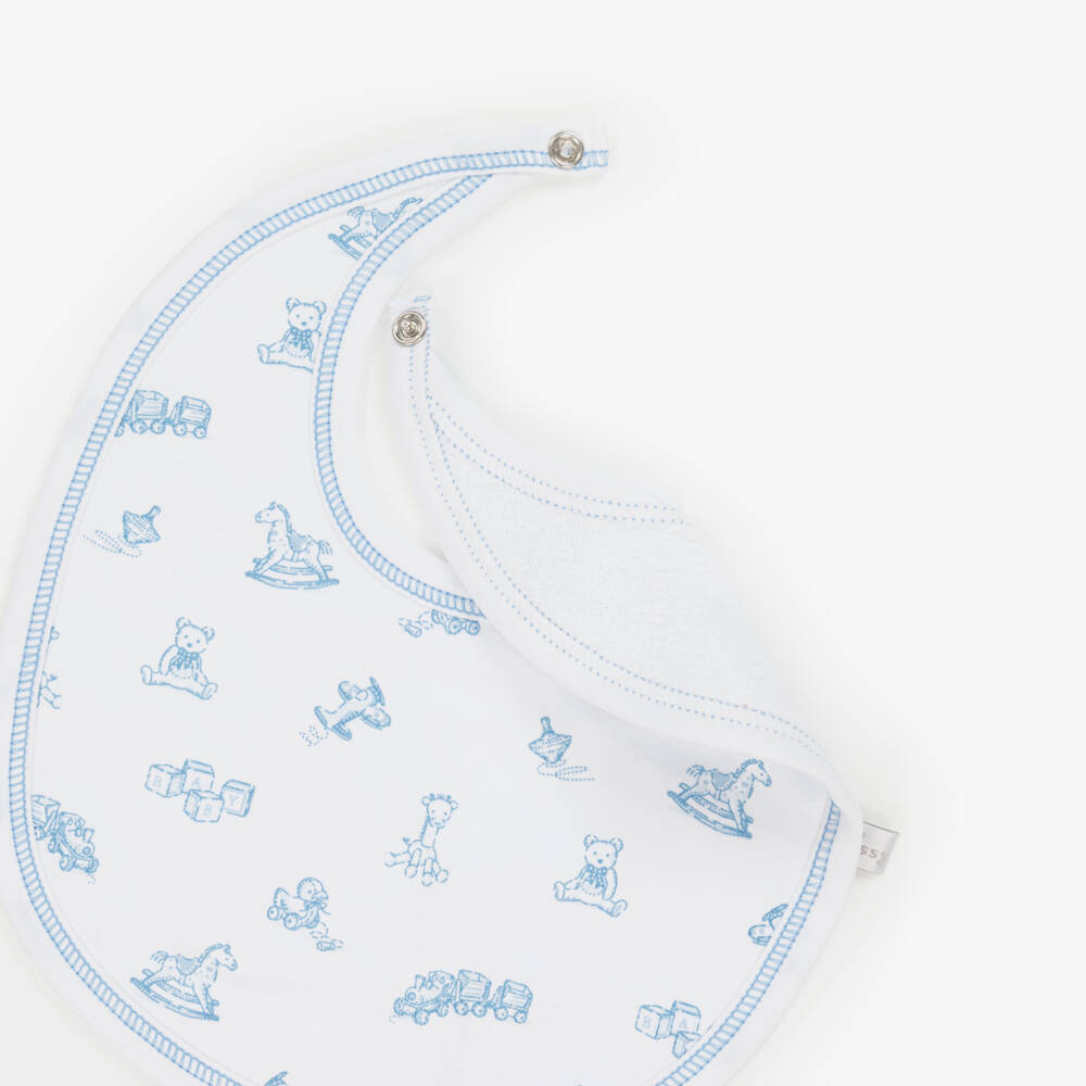 Kissy Kissy-Boys Blue Vintage Toy Cotton Bib | Childrensalon Outlet