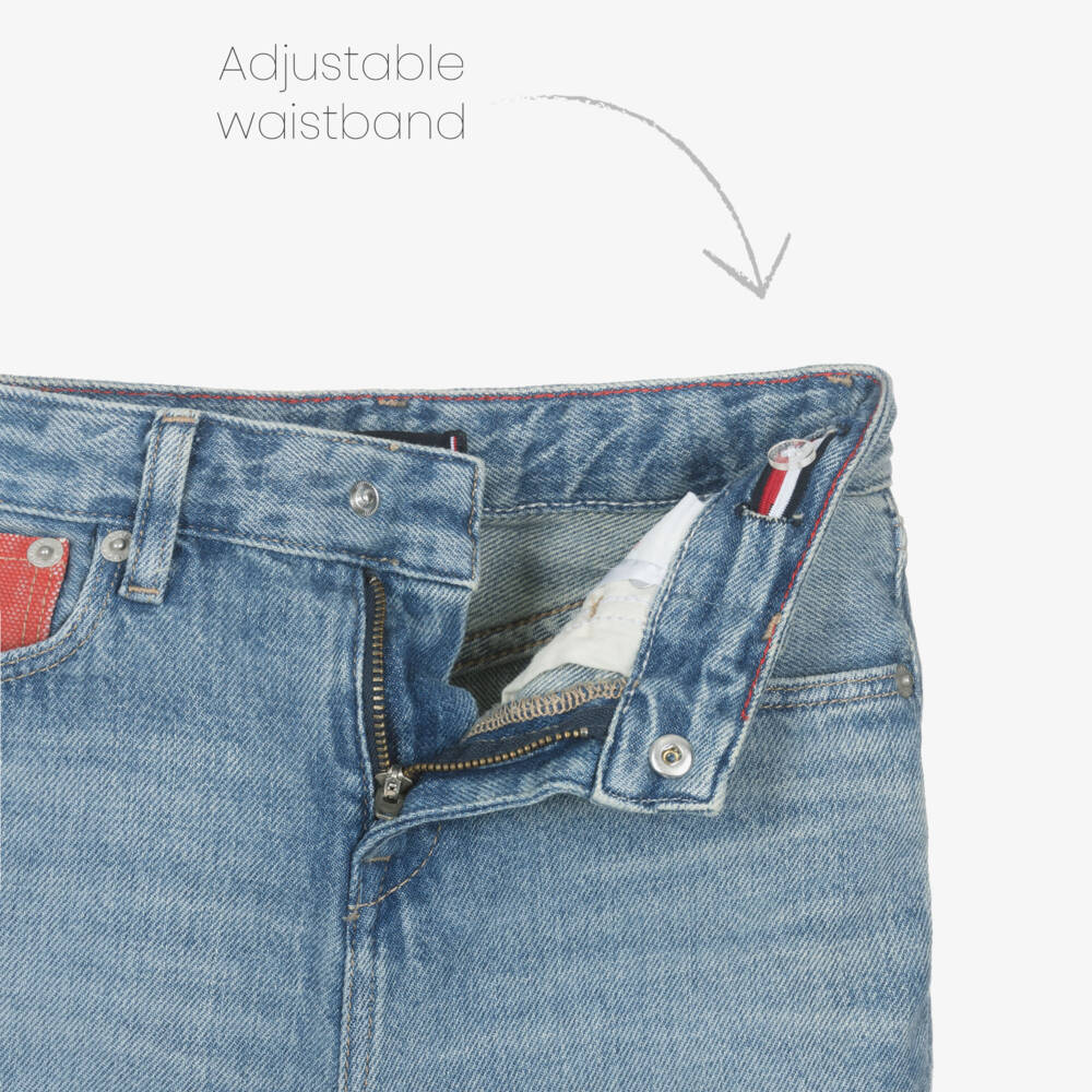 Tommy Hilfiger-Boys Blue Vintage Wash Straight Fit Jeans | Childrensalon Outlet