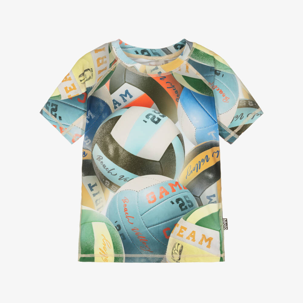 Molo-Boys Blue Volleyball Swim Top (UPF50+) | Childrensalon Outlet