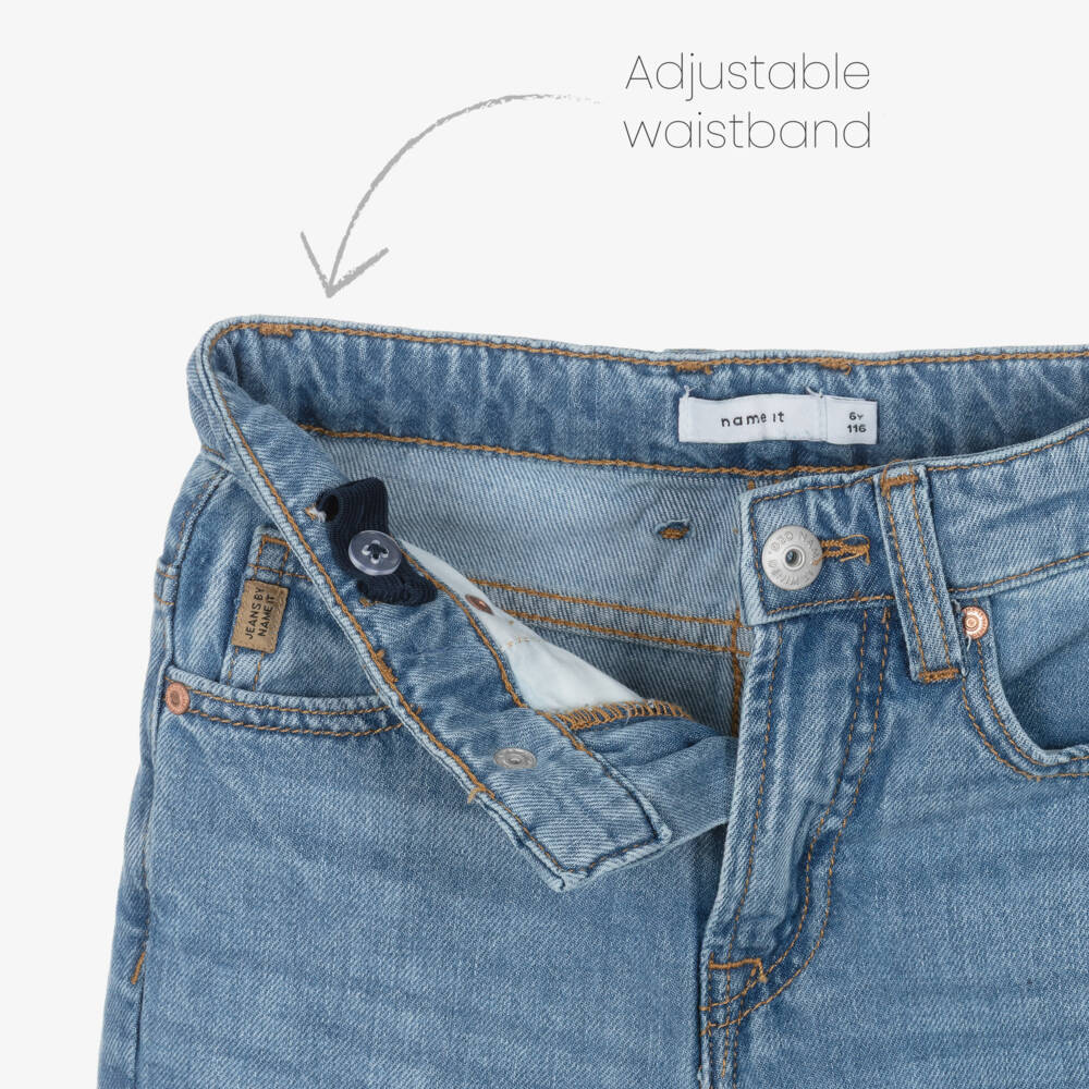 NAME IT-Boys Blue Washed Denim Straight Leg Jeans | Childrensalon Outlet