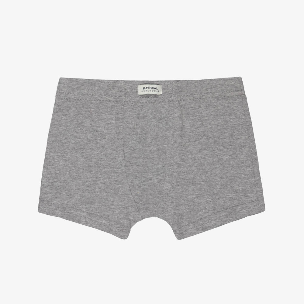 Mayoral-Boys Blue, White & Grey Cotton Boxer Shorts (3 Pack) | Childrensalon Outlet